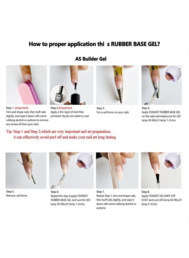 FZANEST Natural Nude Builder Gel For Nails,Builder Base Sheer Color Gel Nail Polish,Brush On Builder Extension Gel in a Bottle Soak Off French Manicure15ml - Image 5