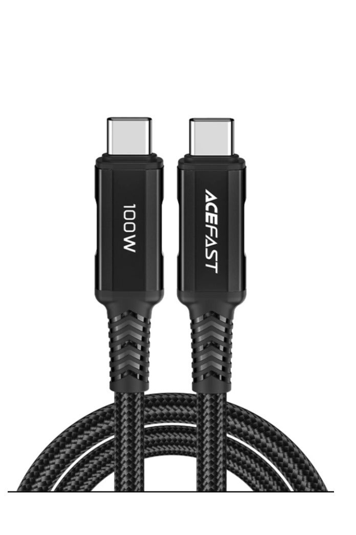 ACEFAST C4-03 USB-C To USB-C (100W - 5A) Aluminum Alloy Charging Data Cable 2M - Black - Image 1