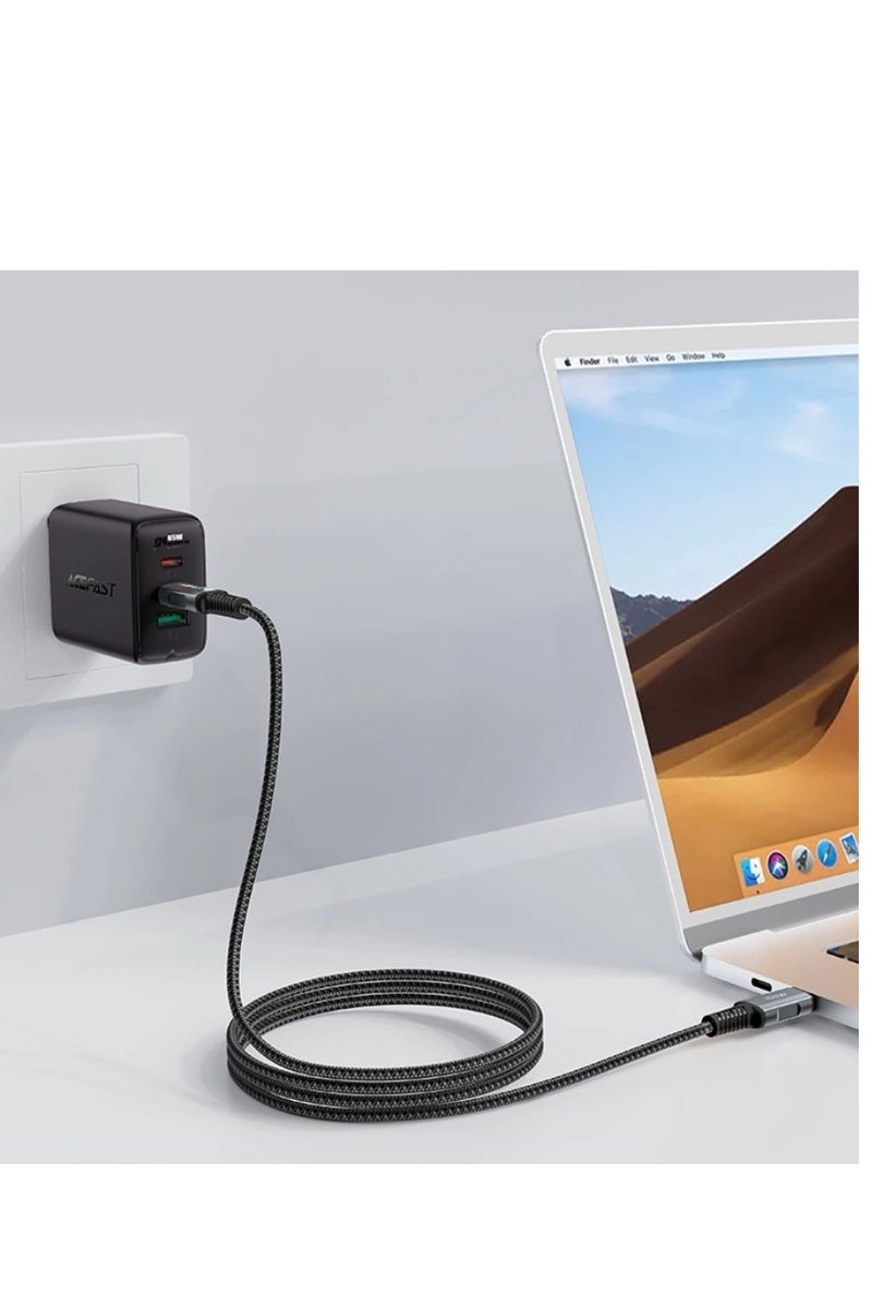 ACEFAST C4-03 USB-C To USB-C (100W - 5A) Aluminum Alloy Charging Data Cable 2M - Black - Image 4