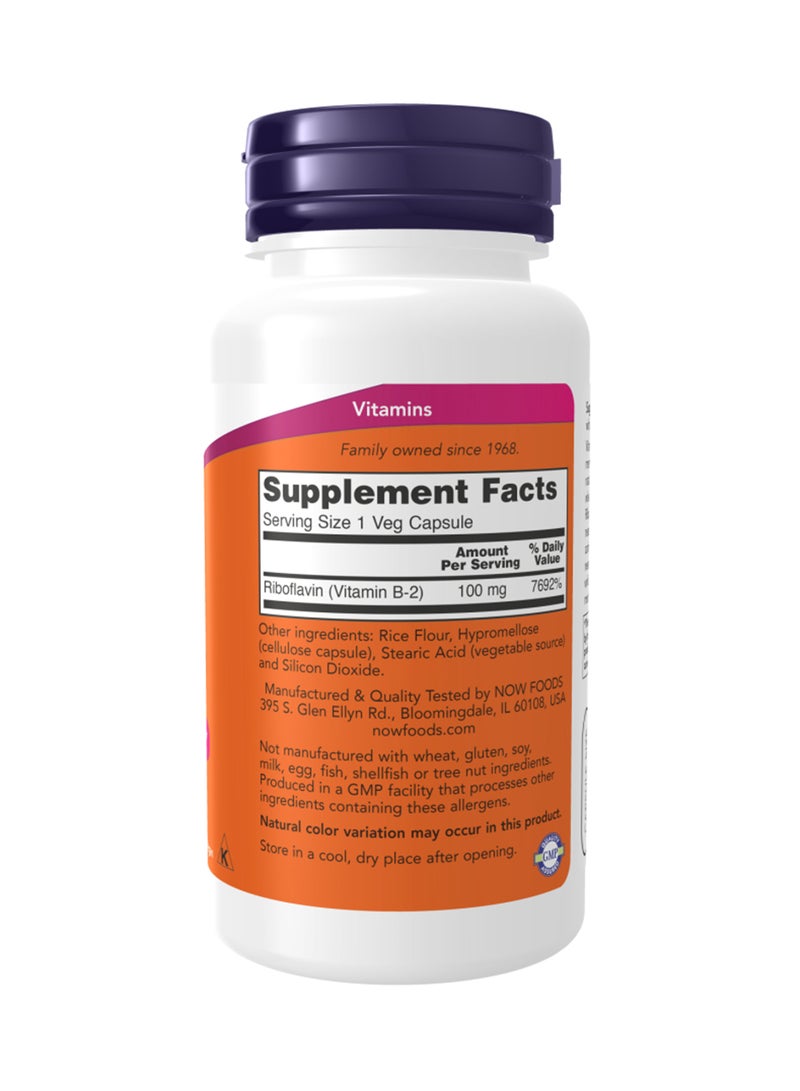 ناو فودز فيتامين B2 بتركيز 100 مليجرام - 100 كبسولة - Image 2