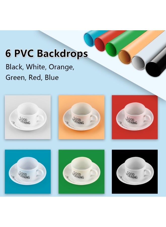 بولوز المحمولة سهلة قابلة للطي استوديو التصوير الفوتوغرافي مع حلقة الصمام مصباح الجدول مع 6 ألوان ( أسود / أبيض / أصفر / أحمر / أخضر / أزرق ) خلفية من القماش - Image 3