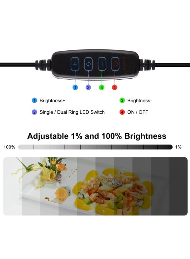 بولوز المحمولة سهلة قابلة للطي استوديو التصوير الفوتوغرافي مع حلقة الصمام مصباح الجدول مع 6 ألوان ( أسود / أبيض / أصفر / أحمر / أخضر / أزرق ) خلفية من القماش - Image 4