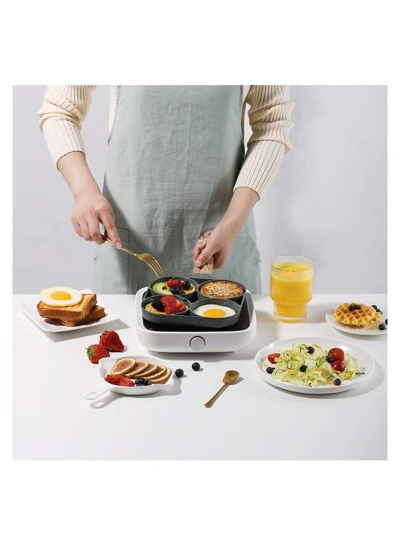 ELTERAZONE four-cup egg pan, medical stone non-stick frying pan, compatible with all heat sources (3-inch eggs) - Image 4