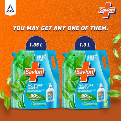 Savlon ITC Savlon Moisture Shield Germ Protection Liquid Handwash Refill Pack 1.3L | 99.9% Germ Protection | 90% Natural Origin Ingredients | Family Size Refill Hand wash | Value Pack - Image 2