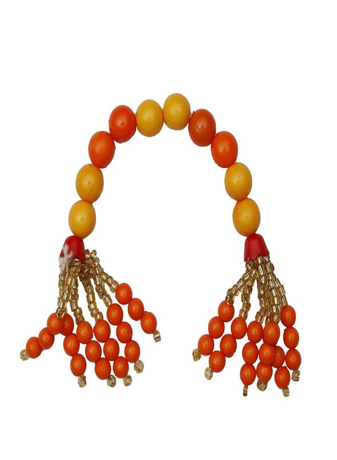 أديتري_كرييشن قماش كريشنا المصمم للورد كريشان لادو جوبال كانايا بال كريشنا فستان العمل اليدوي بوشاك فاسترا لتمثال أيدول معدني صغير لتزيين مهرجان هولي (الحجم: -0-1 رقم القطر: -4")(أصفر، برتقالي) - Image 3