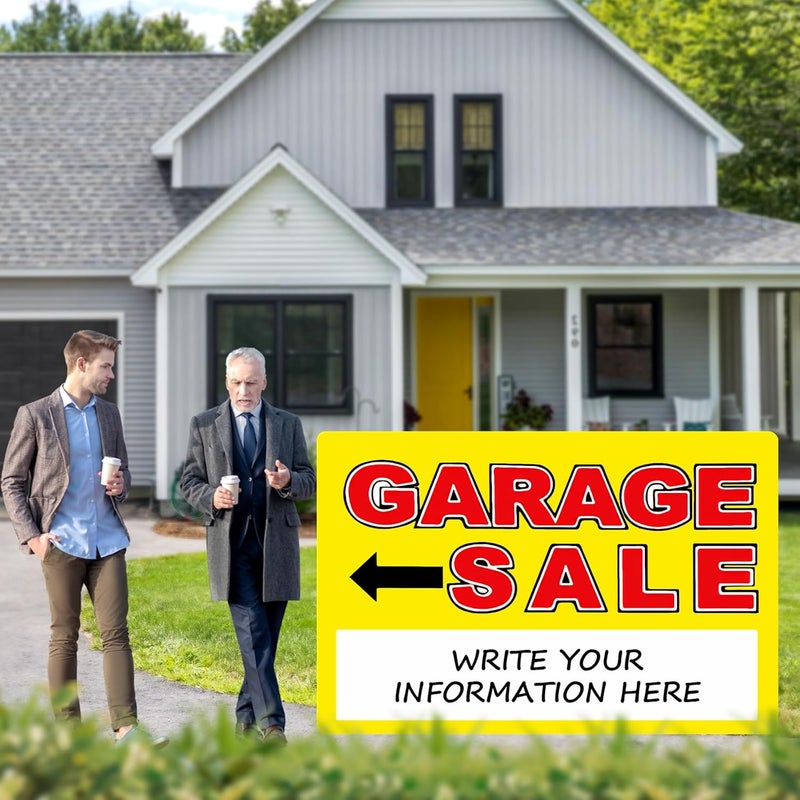 SPVIKISGO Garage Sale Sign, Large Size 24" x 16" Garage Sale Signs with Stakes, 3PCS Double-Sided Large for Sale Sign with Directional Arrow, Corrugated Plastic Weatherproof Suitable for Yard Sale - Image 4