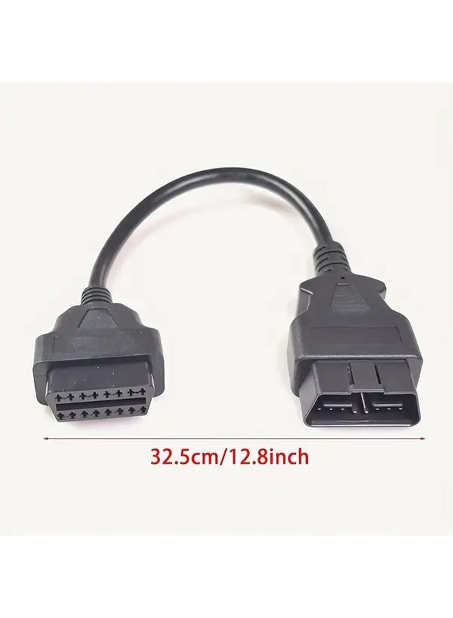Black OBD2 Extension Cable 16 Pin Female to Male Connector for Automotive Diagnostic Tool - Image 2