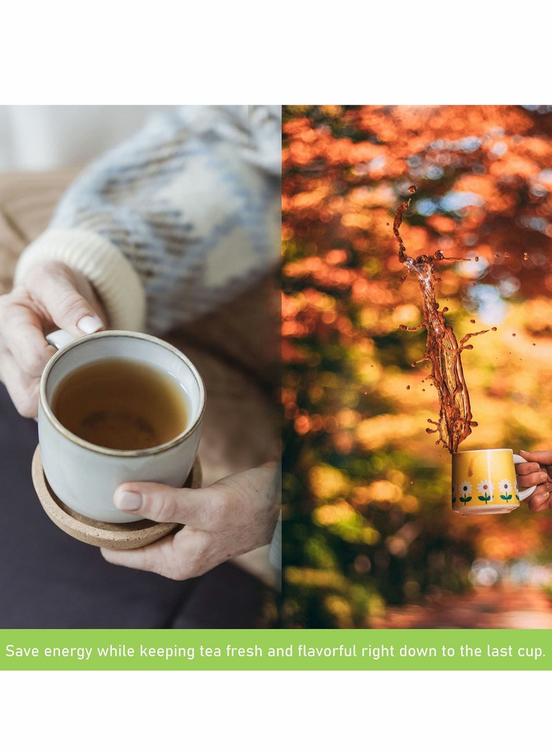 Excefore Tea Trivet Gold Stainless Steel Teapot Warmer Base for Glass, Ceramic Teapots and Other Heatproof Pots Warming Use - Image 3