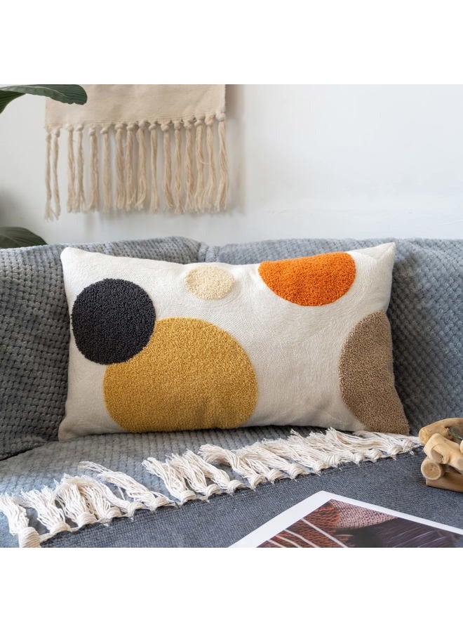 VANNCIO Lumbar Pillow Cover, Mid-Century Bohemian Rectangular Pillow Case for Modern Bedroom Living Room, Abstract Textured Cushion Cover, 12 X 20 Inch, 1 Piece (Am - Image 1