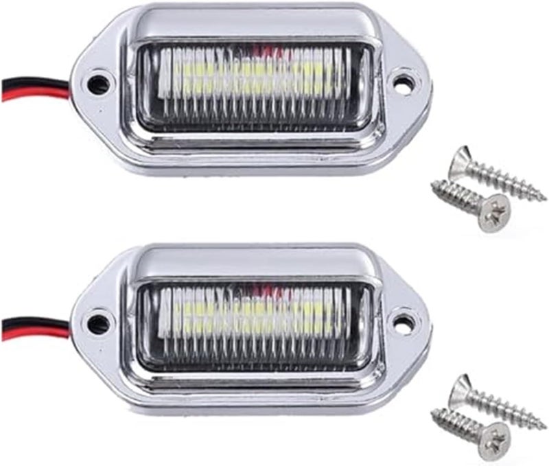 Wivplex Waterproof Car License Plate Lights (2pcs Silver) - Image 1