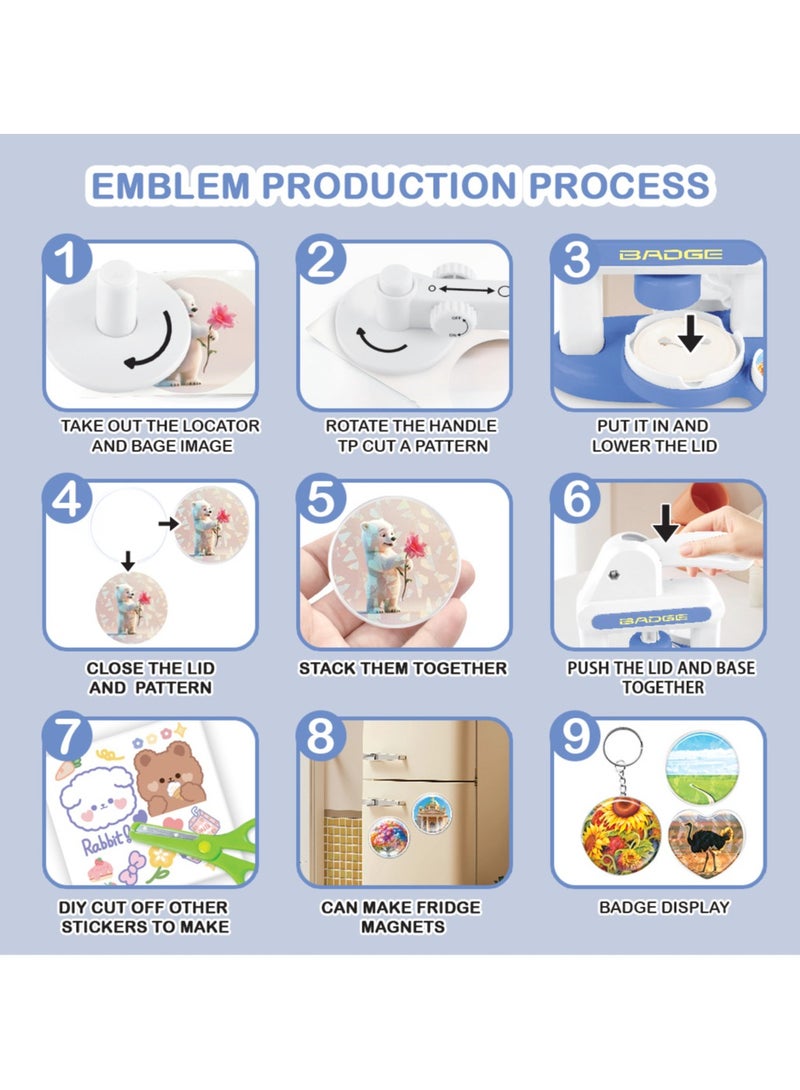 عام مكينة صنع الشارات اليدوية، مكينة صنع الشارات للأطفال، مكينة لصنع مغناطيسات الثلاجة الصنع في المنزل، ألعاب يدوية. - Image 4