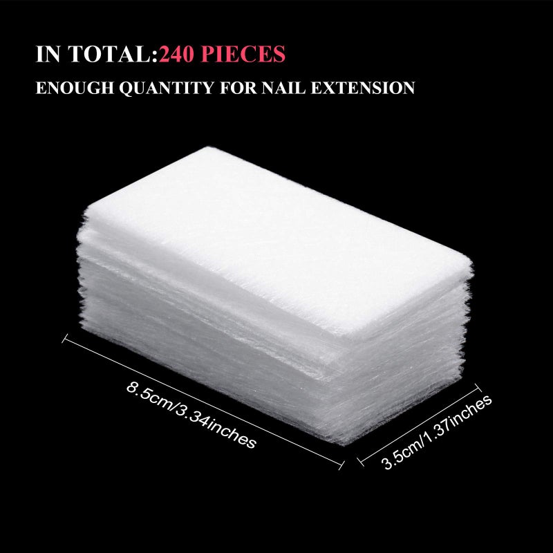 Blulu 240 Pieces Silk Nail Extension Wrap Fiberglass Wrap Nail Art Extension DIY Protector Accessories for Splits Breaks Repair Reinforce for Women Home Salon - Image 2
