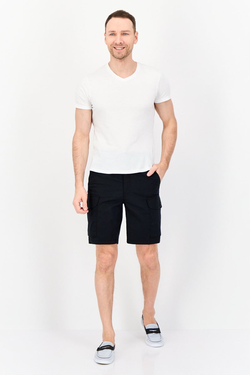 DOCKERS Men Solid Cargo Shorts, Black  - Image 3