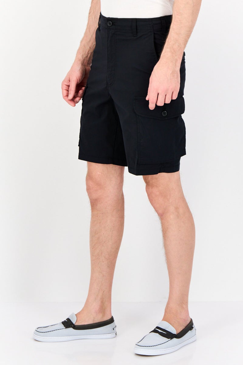 DOCKERS Men Solid Cargo Shorts, Black  - Image 4