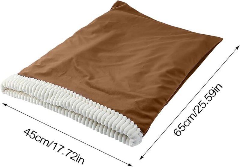 قهوة كات حقيبة نوم محشوة حيوان أليف كيس تدليل كهف تدفئة سرير منزلي داخلي - Image 5