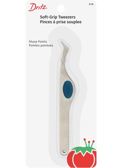 Dritz 818 Soft Grip Tweezers 4 inches Silver