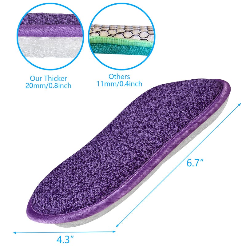 comfso Kitchen Dish Sponge Scrubber Non Scratch, Dishcloth No Odor Reusable Washable Multipurpose Scrub Pads Sponges Heavy Duty for Dawn Dish Soap Cleaning of Sink Pans - Image 3