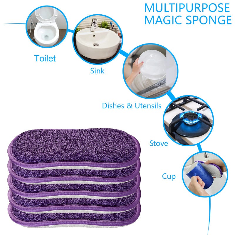 comfso Kitchen Dish Sponge Scrubber Non Scratch, Dishcloth No Odor Reusable Washable Multipurpose Scrub Pads Sponges Heavy Duty for Dawn Dish Soap Cleaning of Sink Pans - Image 4