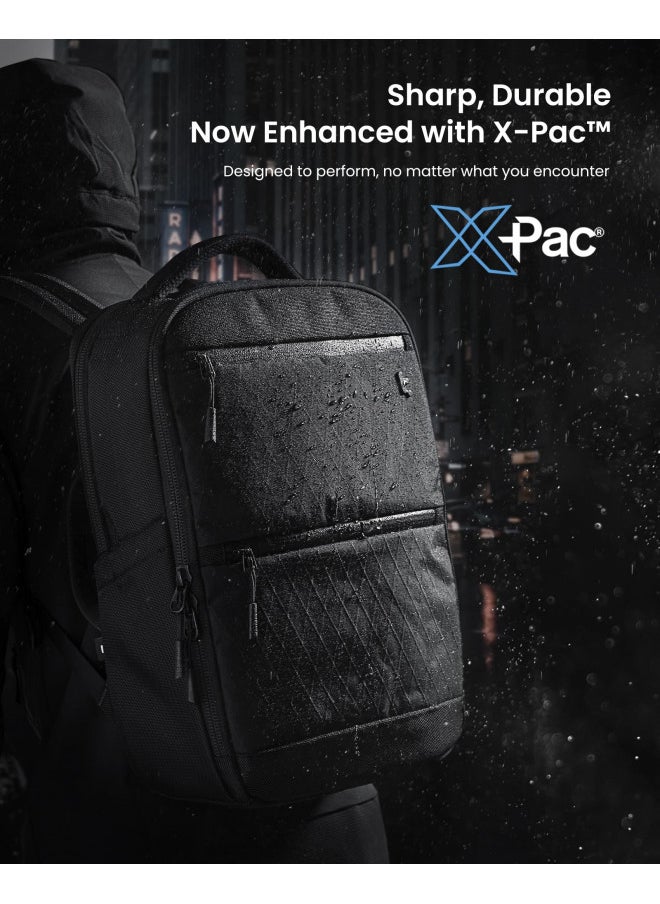 Tomtoc tomtoc Laptop Backpack X-Pac Techpack Designed for Business Professional Commuter, City Compact Backpack for 16-inch MacBook Pro, Black  - Image 4