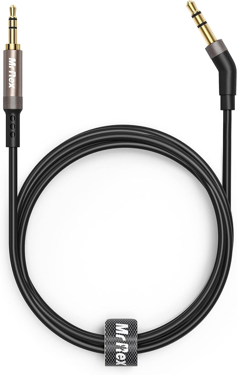مستر ريكس كابل مساعد من نوع بمقاس 3.5 مم إلى 2.5 مم لسماعات Bose 700 QuietComfort Ultra QC45، QC35II، QC35، QC25 ذات ميزة إلغاء الضوضاء، وسماعات JBL E45BT، E55BT، E65BTNC اللاسلكية، ورقة بديلة للصوت (عبوة واحدة، طول 5 أقدام). - Image 1