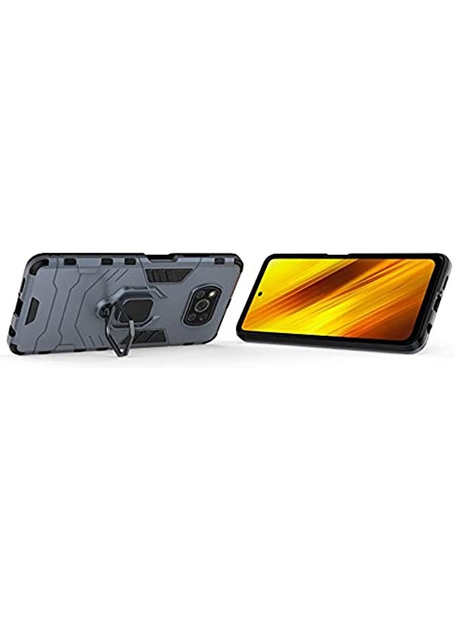 erorex - For Xiaomi Poco X3 Pro Case/Poco X3 NFC Case with Kickstand,Dual Layer Military Grade Full-Body Rugged Shell-Navy - Image 1