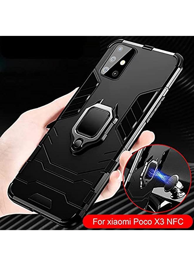 erorex - For Xiaomi Poco X3 Pro Case/Poco X3 NFC Case with Kickstand,Dual Layer Military Grade Full-Body Rugged Shell-Navy - Image 1