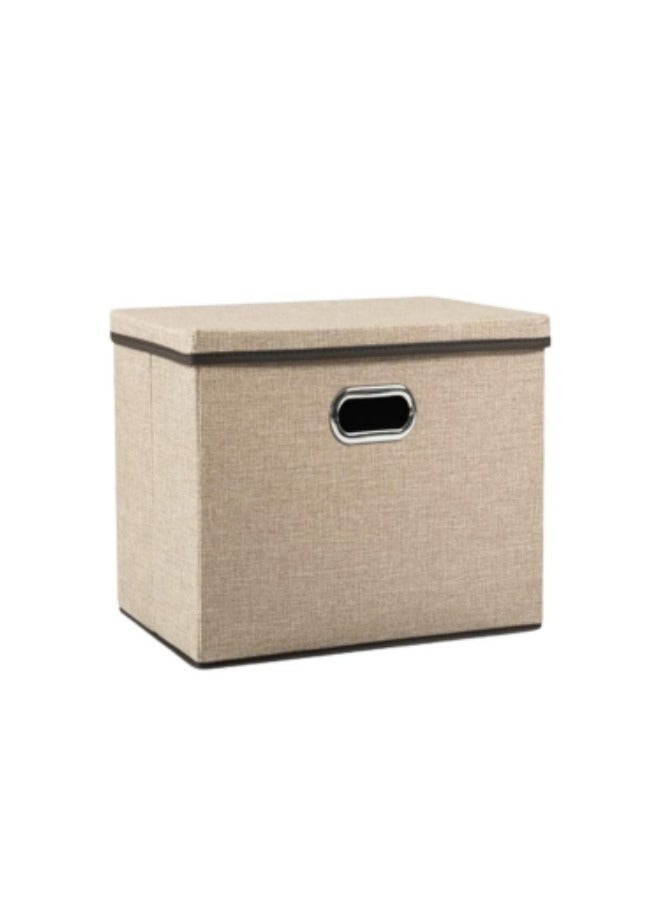 1-Piece Clothes Organizer Drawer with Cover, Foldable Fabric Storage Boxes Cloth Storage Organizer Drawer Storage Cubes, Wardrobe Clothes Organizer Toys Storage Bin, khaki - Image 1