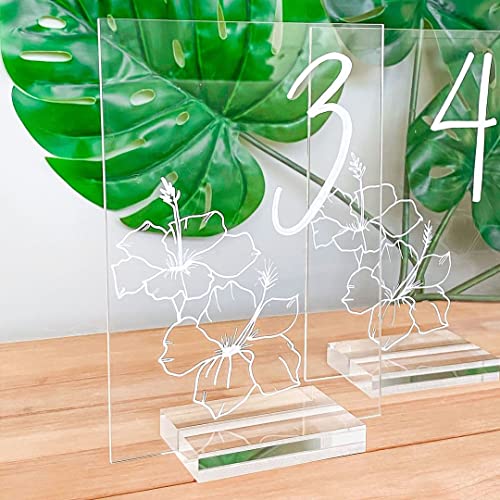 JINMURY 3" Clear Acrylic Sign Holder Stand - 10 Pack for Wedding Table Number Signs, Card Holder, Clear Base for 5x7 Inch Sheet Table Signs - Image 3