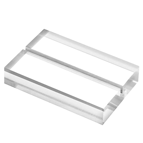 JINMURY 3" Clear Acrylic Sign Holder Stand - 10 Pack for Wedding Table Number Signs, Card Holder, Clear Base for 5x7 Inch Sheet Table Signs - Image 1