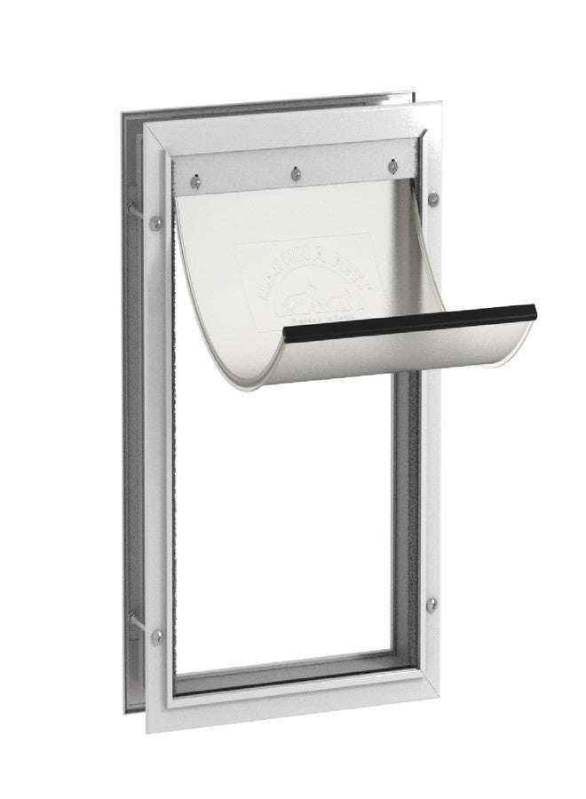 Hakuna Pets Deluxe Aluminum Pet, Cat and Dog Door with 2-Way Locking Panel for Screens, Doors and Walls up to 2.8" Thick, Large, White - Image 1