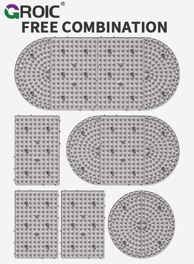 GROIC 4 Pcs Splicing Foot Massage Mat, Feet Massage Pad Anti Slip Outdoor Massage Mat, Reflexology Walk Massage Mat Multifunctional Relaxing Pressure Leg Pain Tools (145*64cm) - Image 5