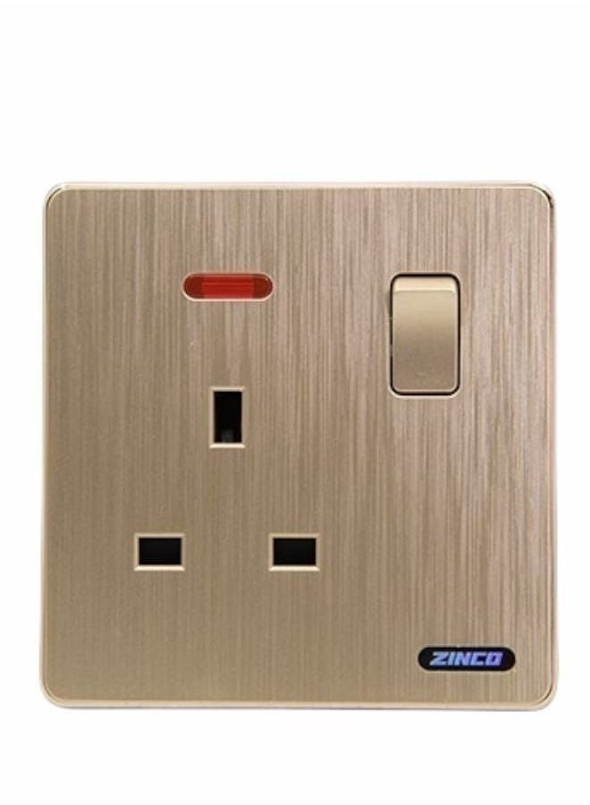 ZINCO  3 pieces of 13A 7x7 triple plug with a zinc-coated gold switch - Image 2