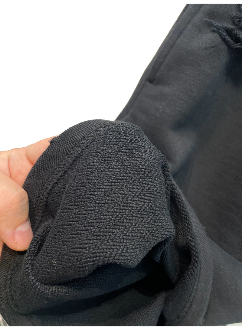 Hub For Less Men’s Heavyweight French Terry Sweatshorts – Ultra Fit with Metal Pocket Detail & Distressed Finish - Image 3