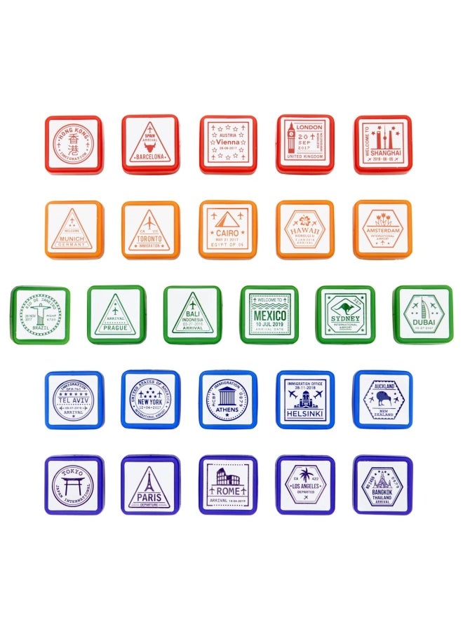 Bright Creations - Passport Stamps City and Country Stamp Set 1 x 1 In 26 Pieces - Image 1