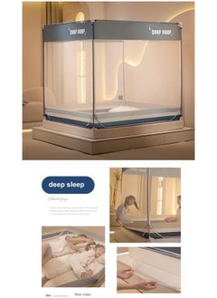 LIMOS Mosquito Bed Net 4 Corners Post Canopy for Babies & Adults with 3 Side Opening and Anti-drop Bottom  - Image 2