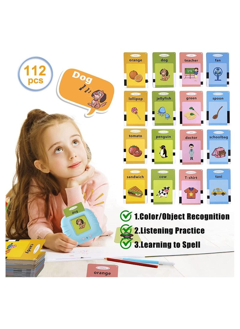 Educational Toys for 2 3 4 Years Old 112 Talking Baby Flash Cards, Learning Resource Electronic Interactive Toys for 2-4 Year Old Boys Girls Toddlers Kids  - Image 2