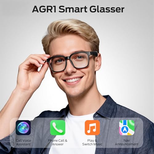 Oraolo Smart Glasses, Polarized Sunglasses with Bluetooth Speaker, Wireless Music & Calls, Athletic/Outdoor UV Protection and Voice Control, Unisex(Clear) - Image 2