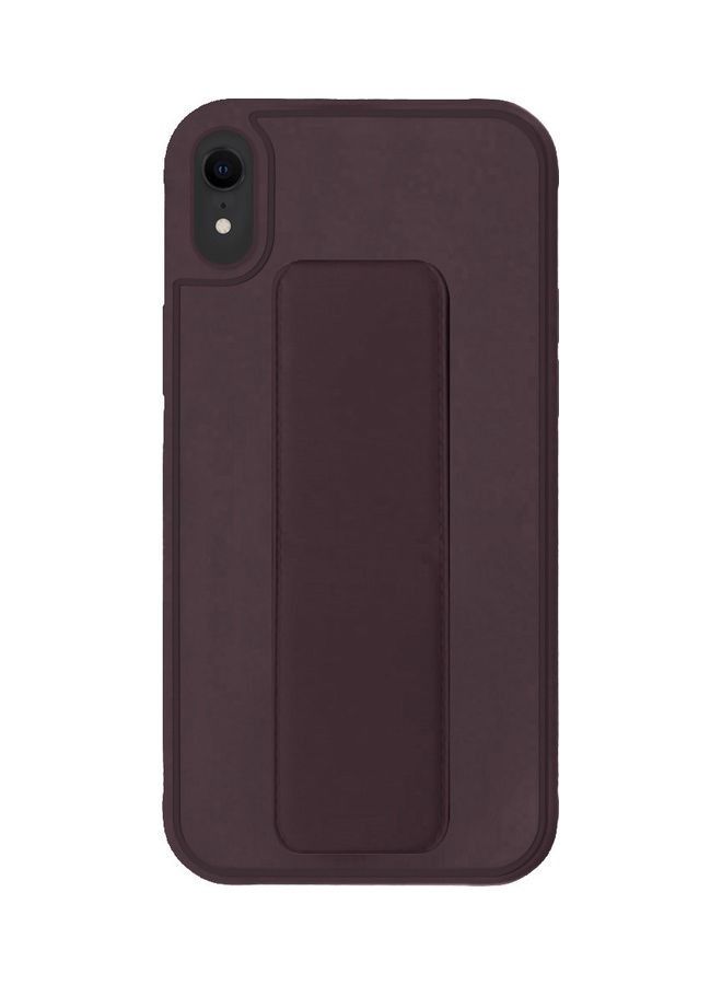Protective Back Cover with Finger Grip Stand for Apple iPhone XR Maroon - Image 1