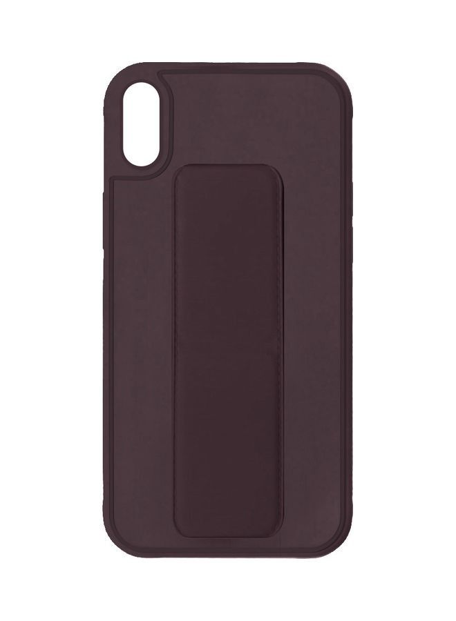 Protective Back Cover with Finger Grip Stand for Apple iPhone XR Maroon - Image 2