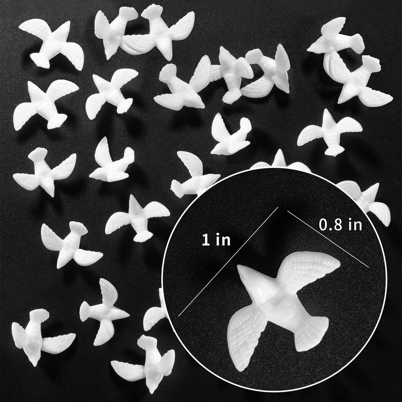 ZZYFGH 150 Mini White Dove for Crafts, 3/4 Inch Bulk Miniature Birds Figurines Wedding Cake Decoration - Image 2