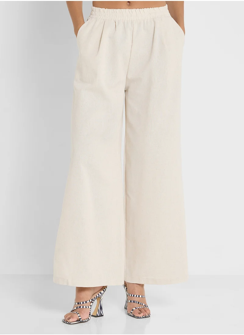 Ginger Linen Blend Relaxed Fit Shirt & Pant Coord Set