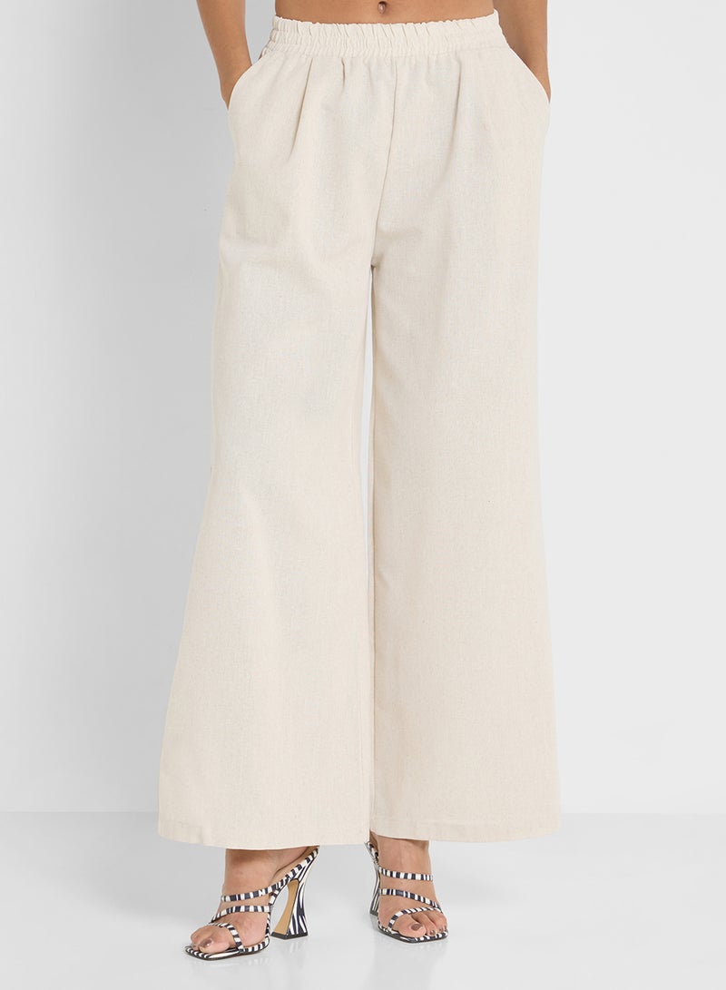 Ginger Linen Blend Relaxed Fit Shirt & Pant Coord Set - Image 4