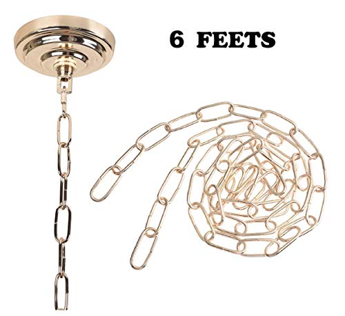 S SANGLE SOPFFY Sangle Sopffy Vingage Canopy Kit and Pendant Light Fixture Chain for Chandelier or Swag Light Fixtures,Maximum Weight of 60 Pounds, 6 feet,Heavy Duty,5 Inches Diameter, Black (S Gold)… - Image 2
