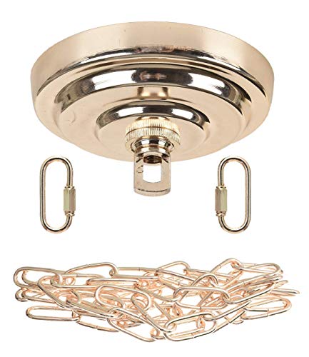 S SANGLE SOPFFY Sangle Sopffy Vingage Canopy Kit and Pendant Light Fixture Chain for Chandelier or Swag Light Fixtures,Maximum Weight of 60 Pounds, 6 feet,Heavy Duty,5 Inches Diameter, Black (S Gold)… - Image 1