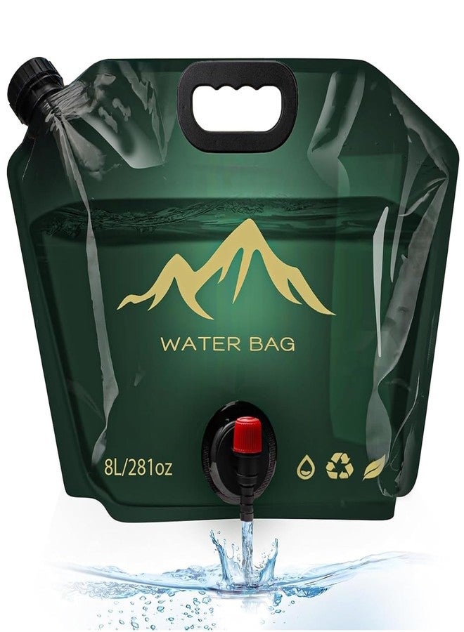 Vivue 8 Liter Collapsible Emergency Water Storage Bag with Tap for Camping, BPA Free Plastic Water Carrier Tank, Foldable Water Jug Container Bag for Travel, Hiking,Desert Survival,Outdoor Adventure - Image 1