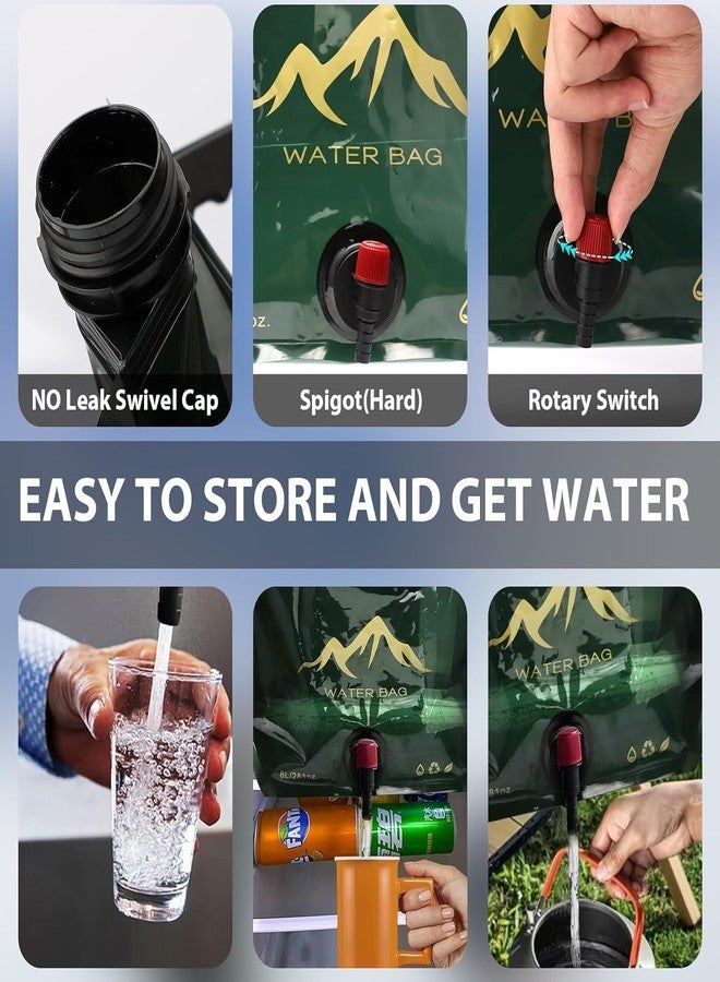 Vivue 8 Liter Collapsible Emergency Water Storage Bag with Tap for Camping, BPA Free Plastic Water Carrier Tank, Foldable Water Jug Container Bag for Travel, Hiking,Desert Survival,Outdoor Adventure - Image 3