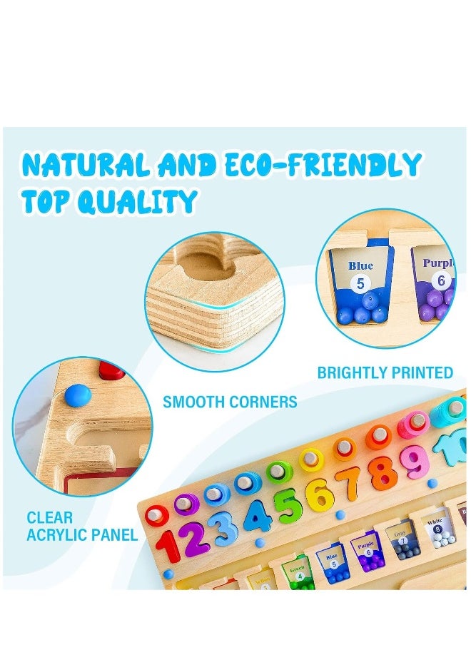 Montessori Maze Toys for Kids Magnetic Color and Number Maze Toy Early Education Toys for 3-6Years Old Wooden Magnetic Puzzles Board Toddler Counting Matching Activities Fine Motor Skills Toys  - Image 5