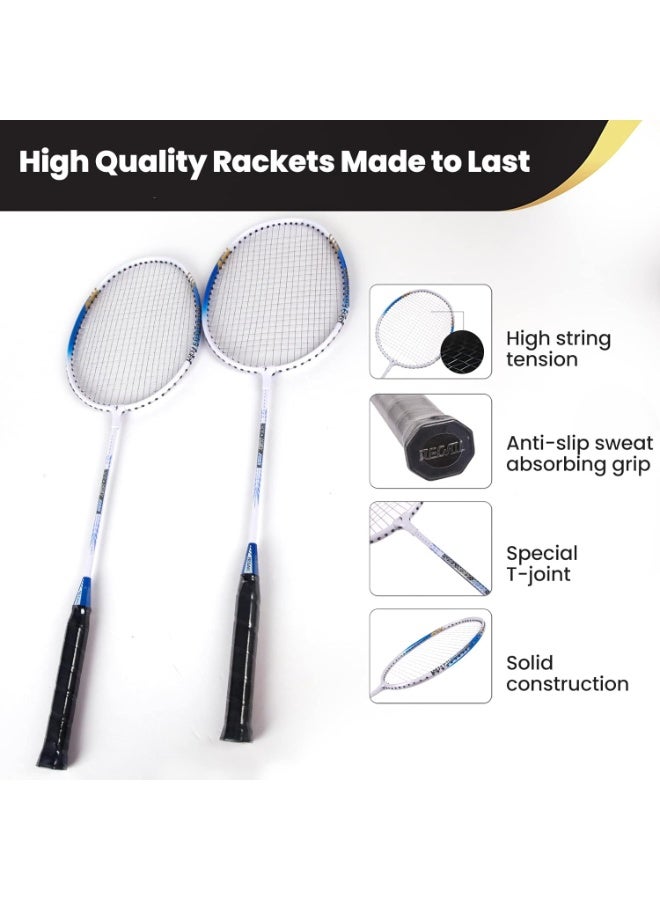 REGAIL Badminton Racket Set of 2, Badminton Equipment for Adults Kids, Lightweight & Sturdy, Indoor Outdoor Sports Beach Backyard Game, 2 Racquets, 3 Shuttlecocks & Carry Bag Included - Image 2