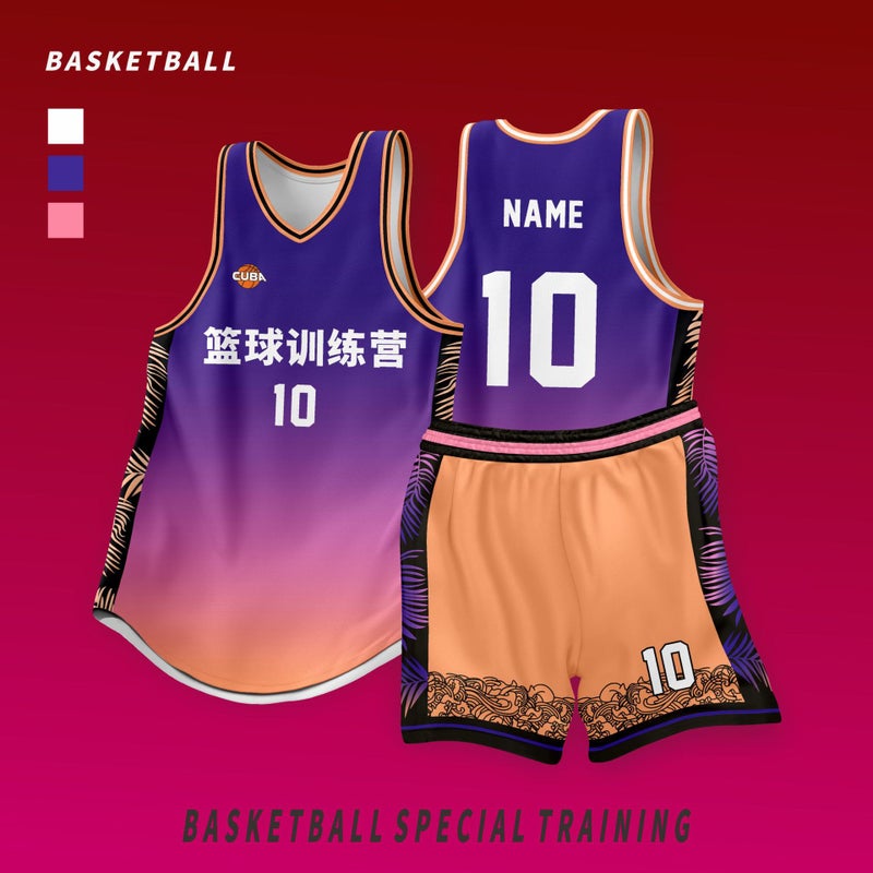 Village Ba Style American Basketball Uniform Set For Men And Women, College Student Competition Training Uniform, Jersey Vest, Team Summer Jersey - Image 3