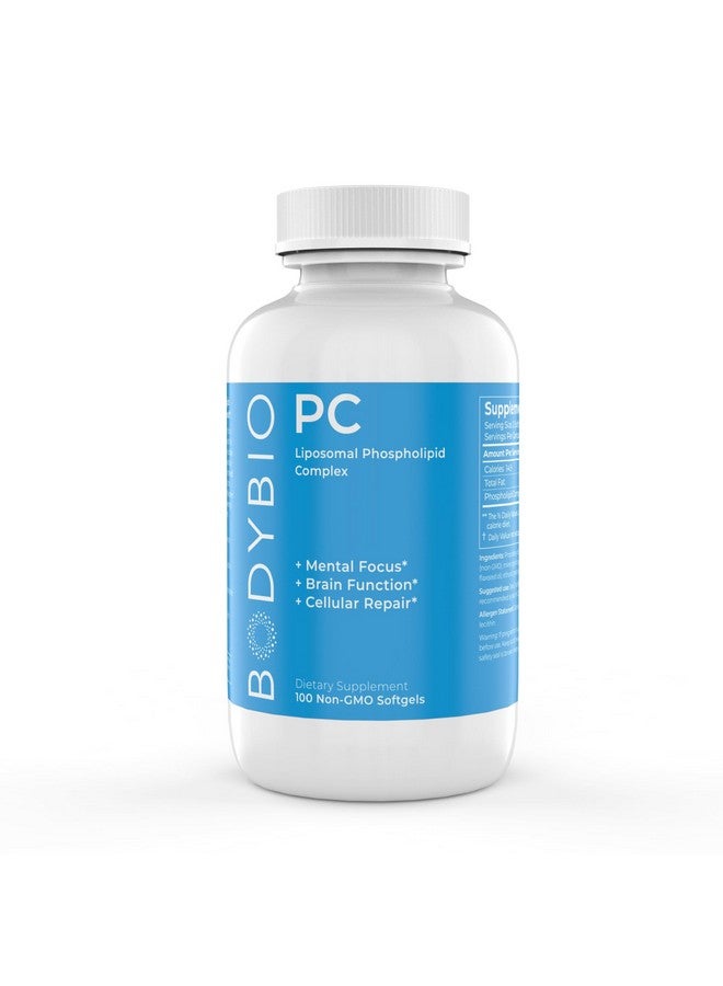 BodyBio Phospholipid Complex 100 Softgels - Cognitive Enhancer - Healthy Brain, Anti Aging and Cellular Support Supplement - Image 1
